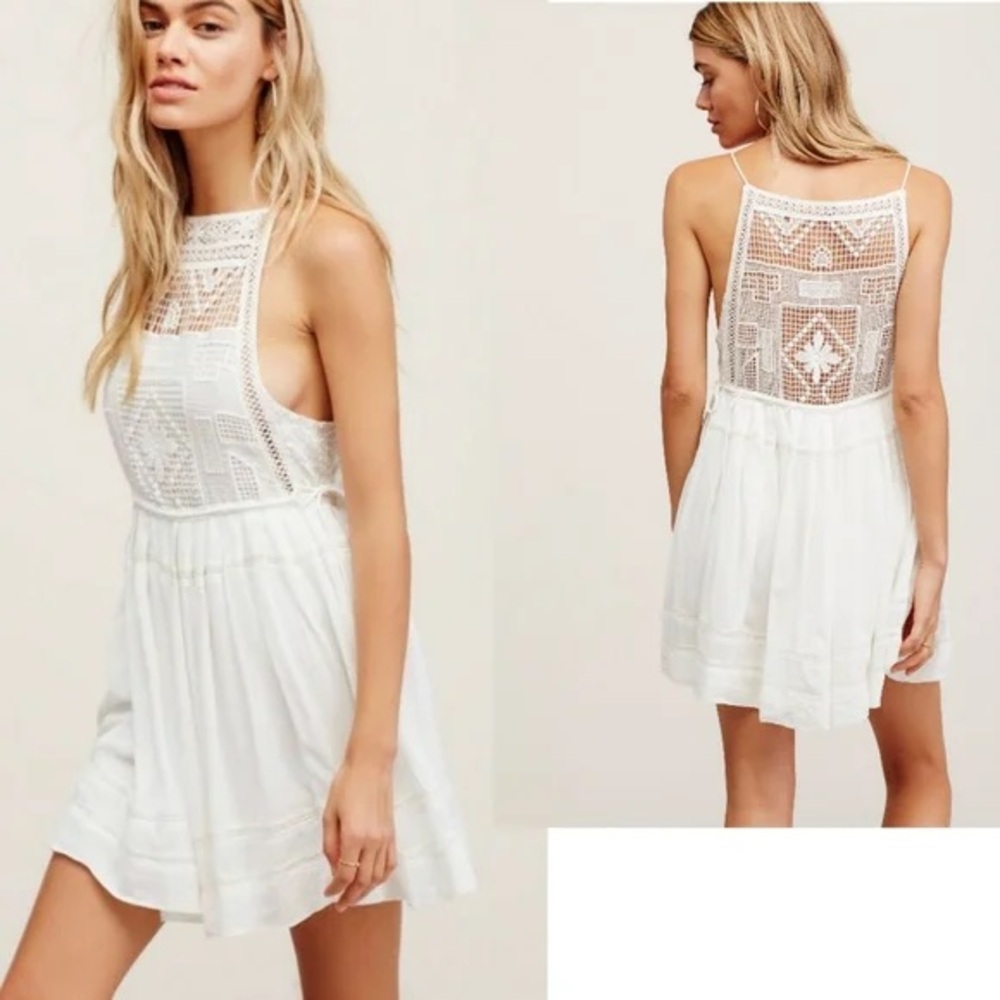 Free People White Backless Dress